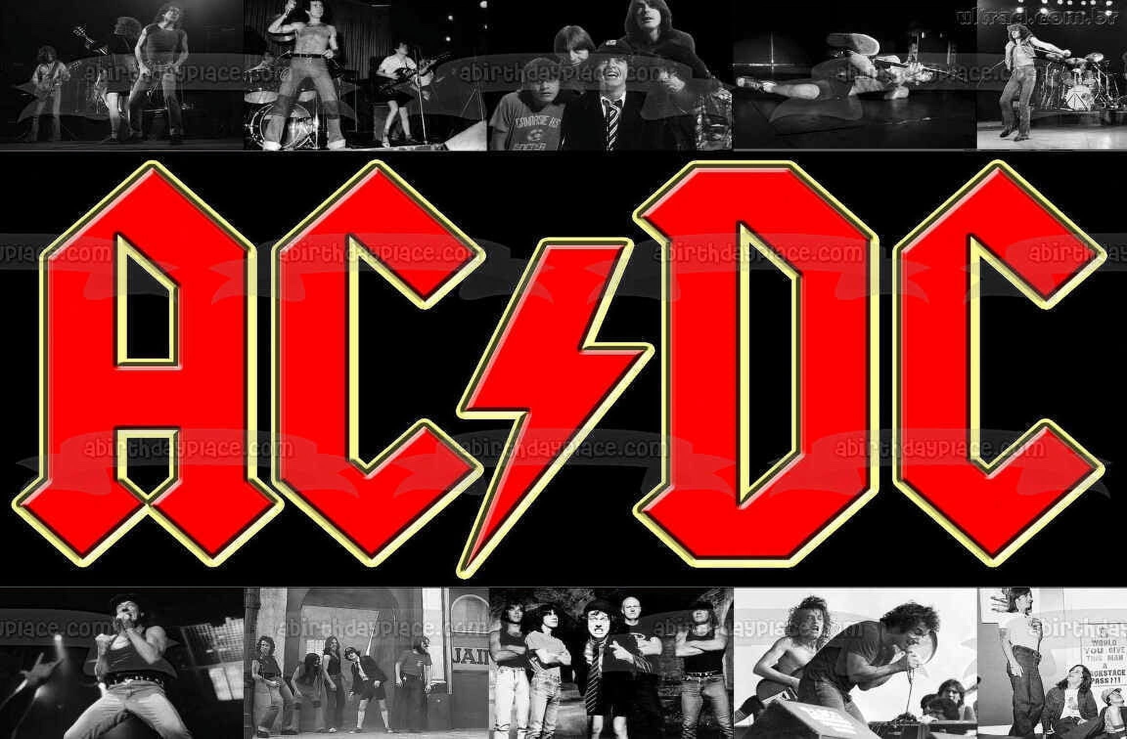 AC/DC Rock Band Stage Group Photos Guitar Live Performance Edible Cake Topper Image ABPID00126V1
