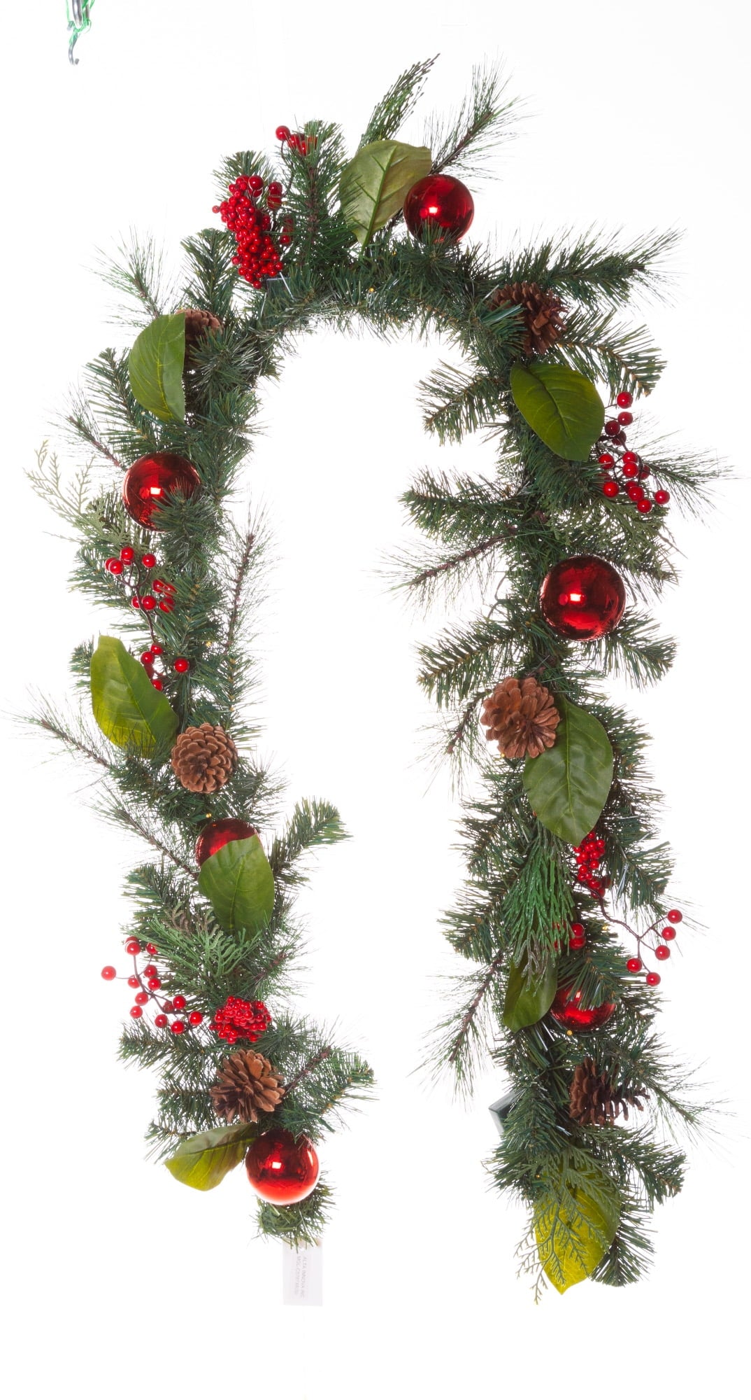 Alta Innova G48 MGLC57876X Pine Garland with Berries, Pine Cones, Lights & Ornaments
