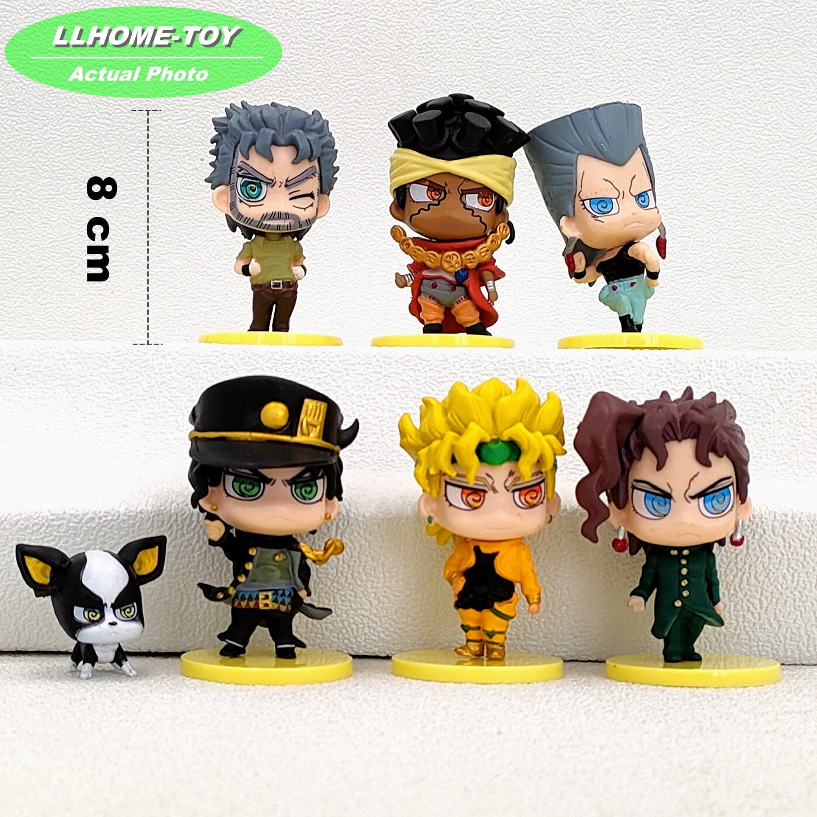 Anime JJ Bizarre Adventure Joseph 6pcs cute PVC Figure Toy Gift cake topper