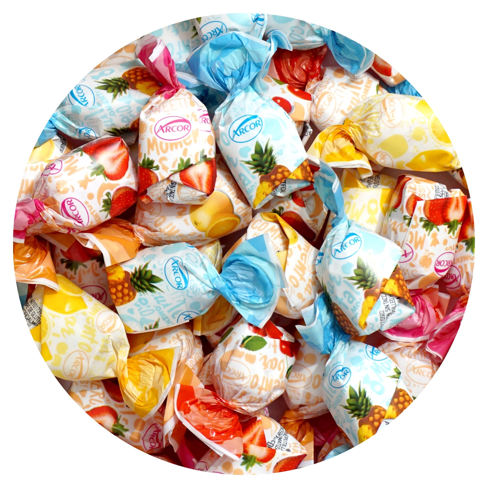 Arcor Fruit Filled Candy, 5 Pound Arcor Candy (Approx. 375 pcs.), Fruit Filled Hard Candy, Fruit Filled Candy, Fruit Filled Hard Candy Individually Wrapped