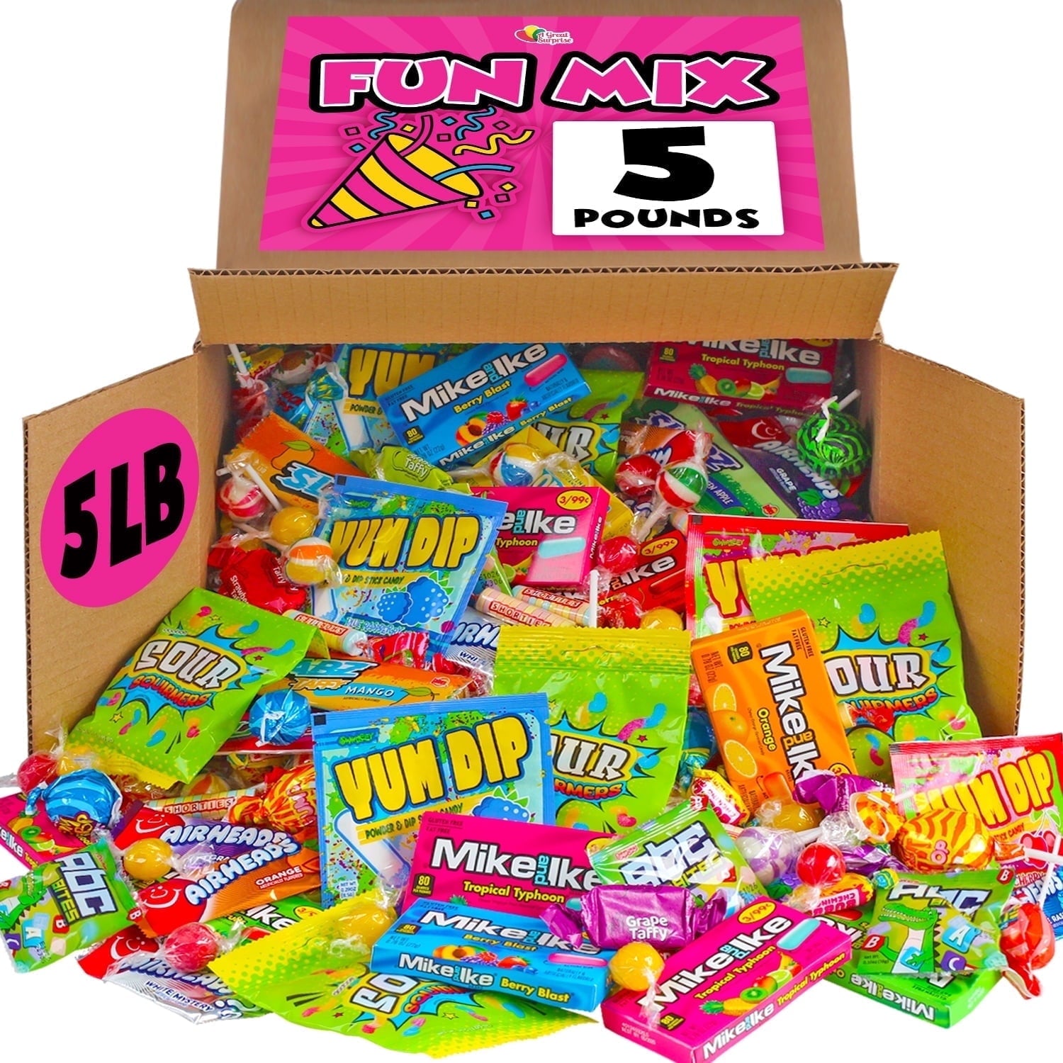 Assorted Bulk Candy - Halloween Treat - 5 Pounds - Parade Goodie Bag - Pinata Candies - Party Mix Variety - A Great Surprise