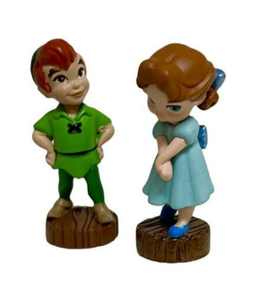 Baby Wendy & Peterpan Peter Pan Mini 1” Cake Topper Figure Figurine Rare Cute New