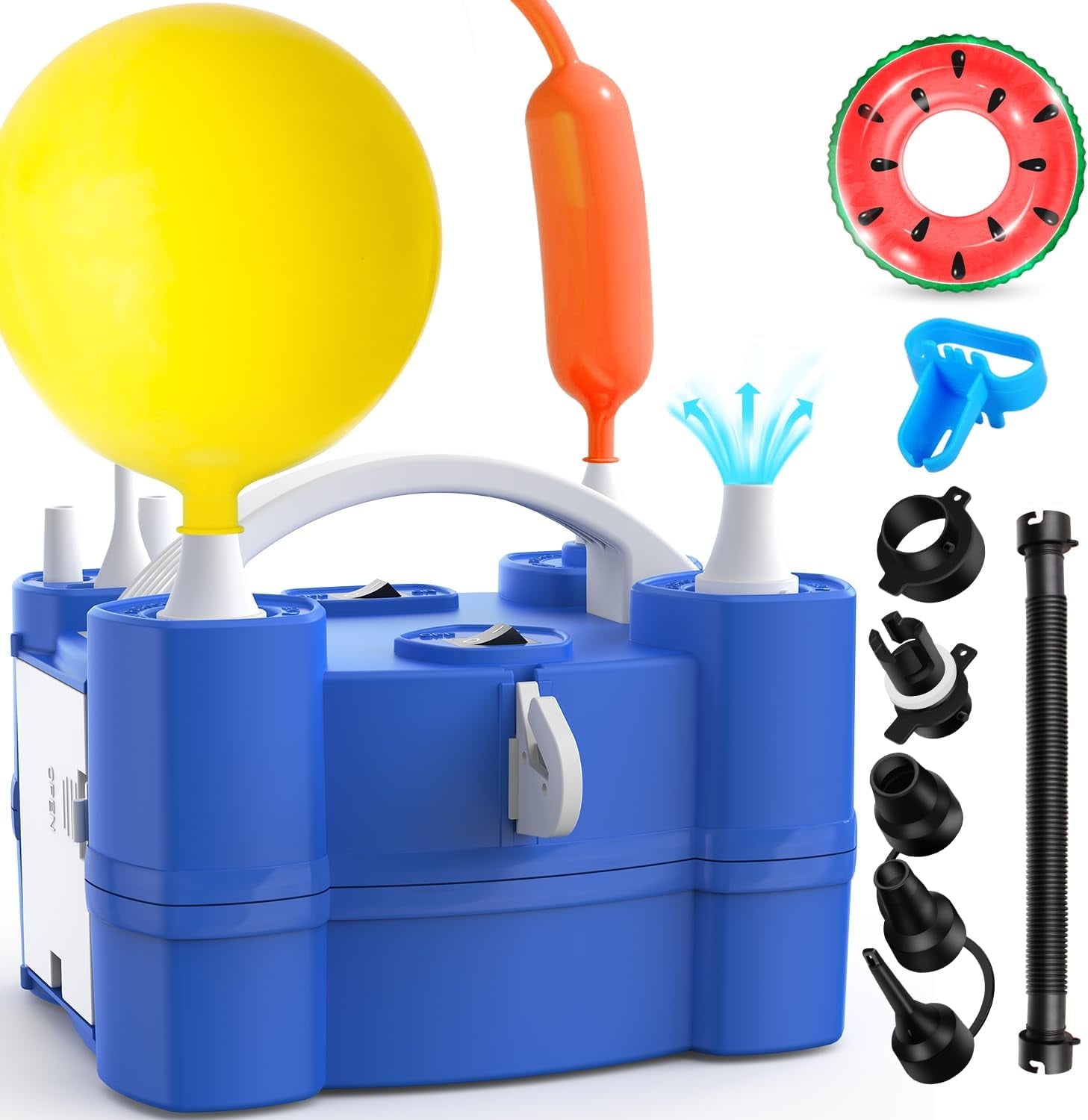Balloon pump three in one electric air pump, suitable for all balloons and inflators, triple inflation port, quick inflator and deflation machine