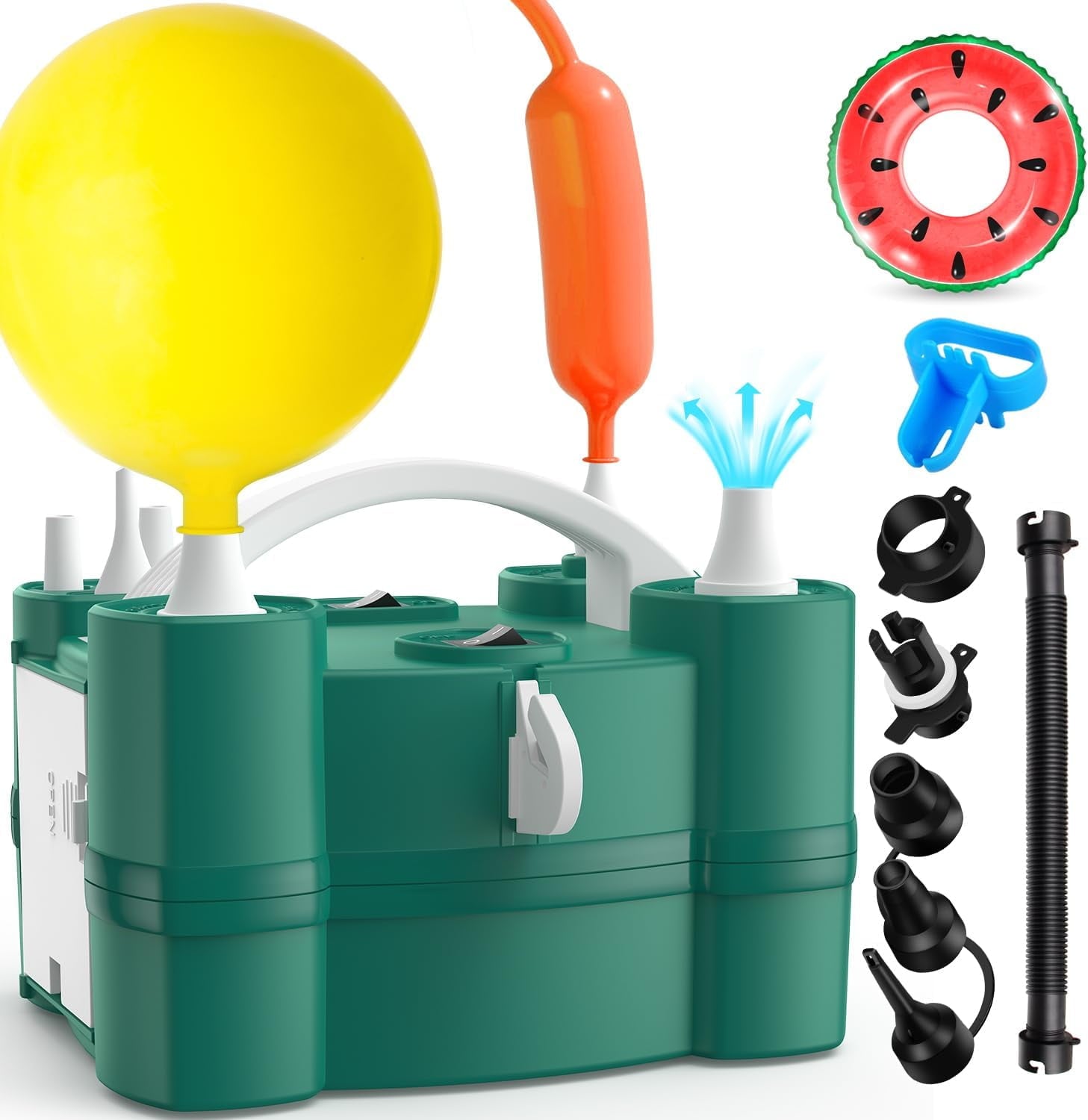 Balloon pump three in one electric air pump, suitable for all balloons and inflators, triple inflation port, quick inflator and deflation machine