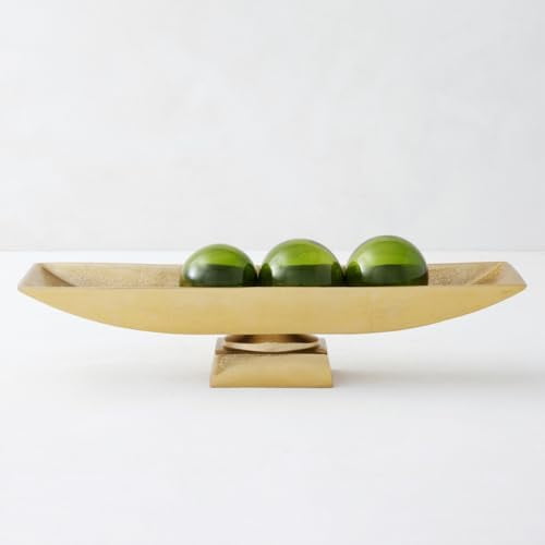 Collins Bowl, Nickel Plated Aluminum Display Bowls for Home Decor, Elegant Decorative Accessories for Tabletop & Shelf Styling, Gold
