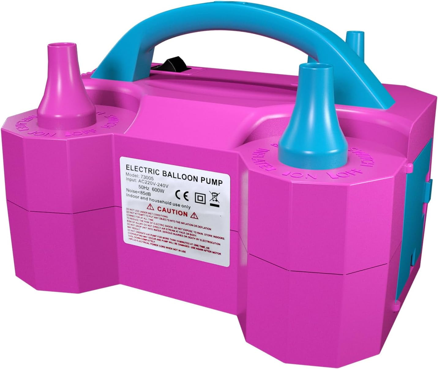 Electric Balloon Pump, Portable Electric Air Balloon Pump Dual Nozzle Air Blower Pump 110V 600W Rose Red Balloon Inflator for for Party Decorations