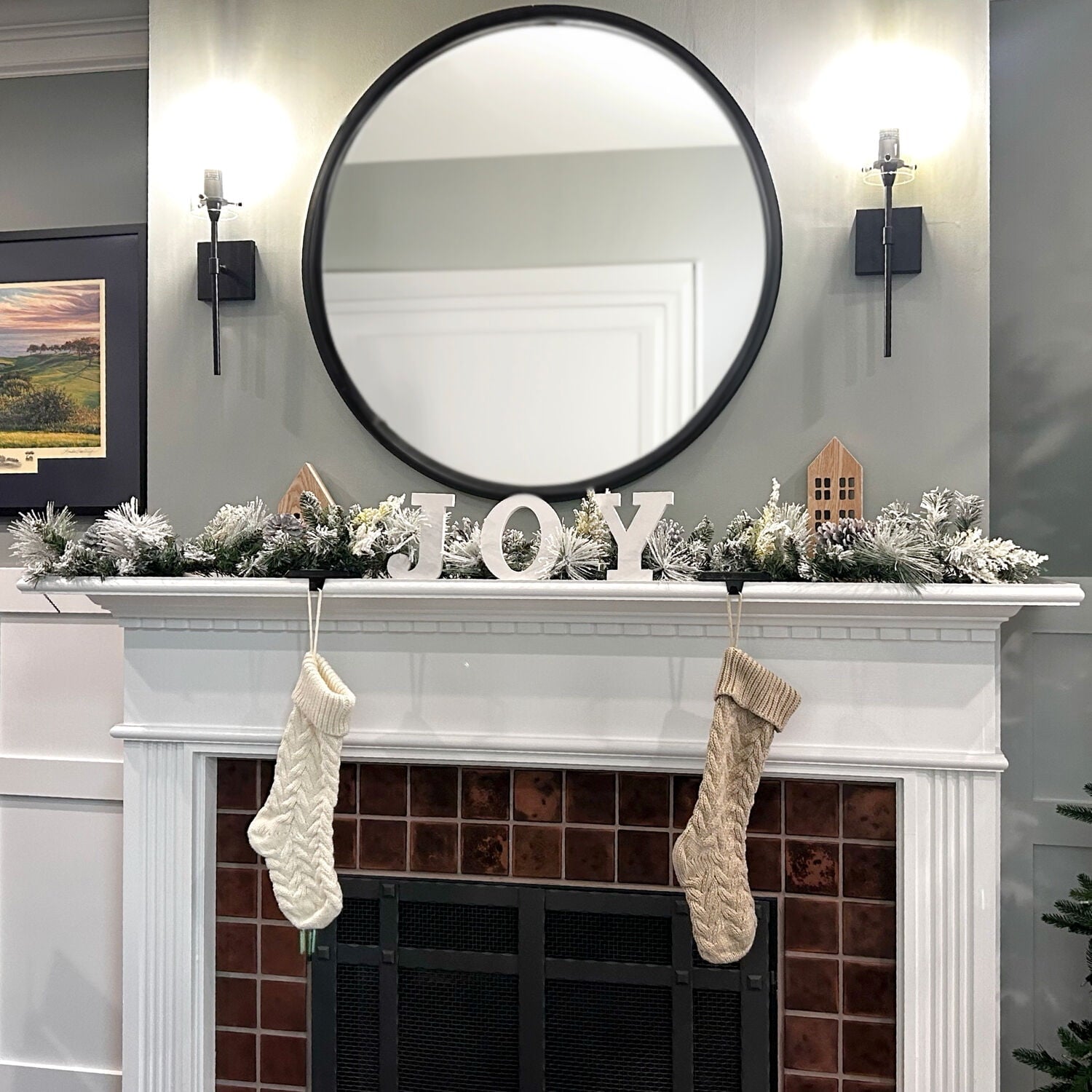 Fraser Hill Farm 6 Foot Mixed Pine/Pinecone Snowy Garland
