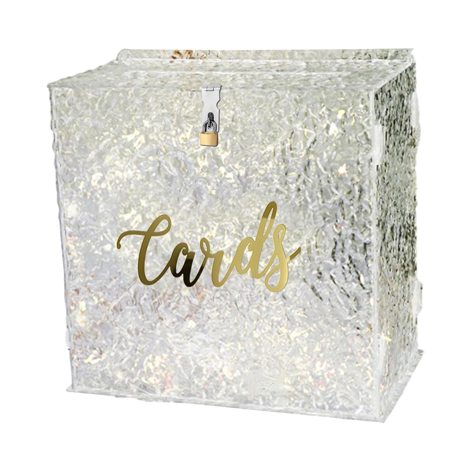 Greeting Card Box, Acrylic Card Box, Thick with Slot Acrylic Wedding Cards Box, Wedding Envelope Box, for Wedding Graduation Reception Party Style A