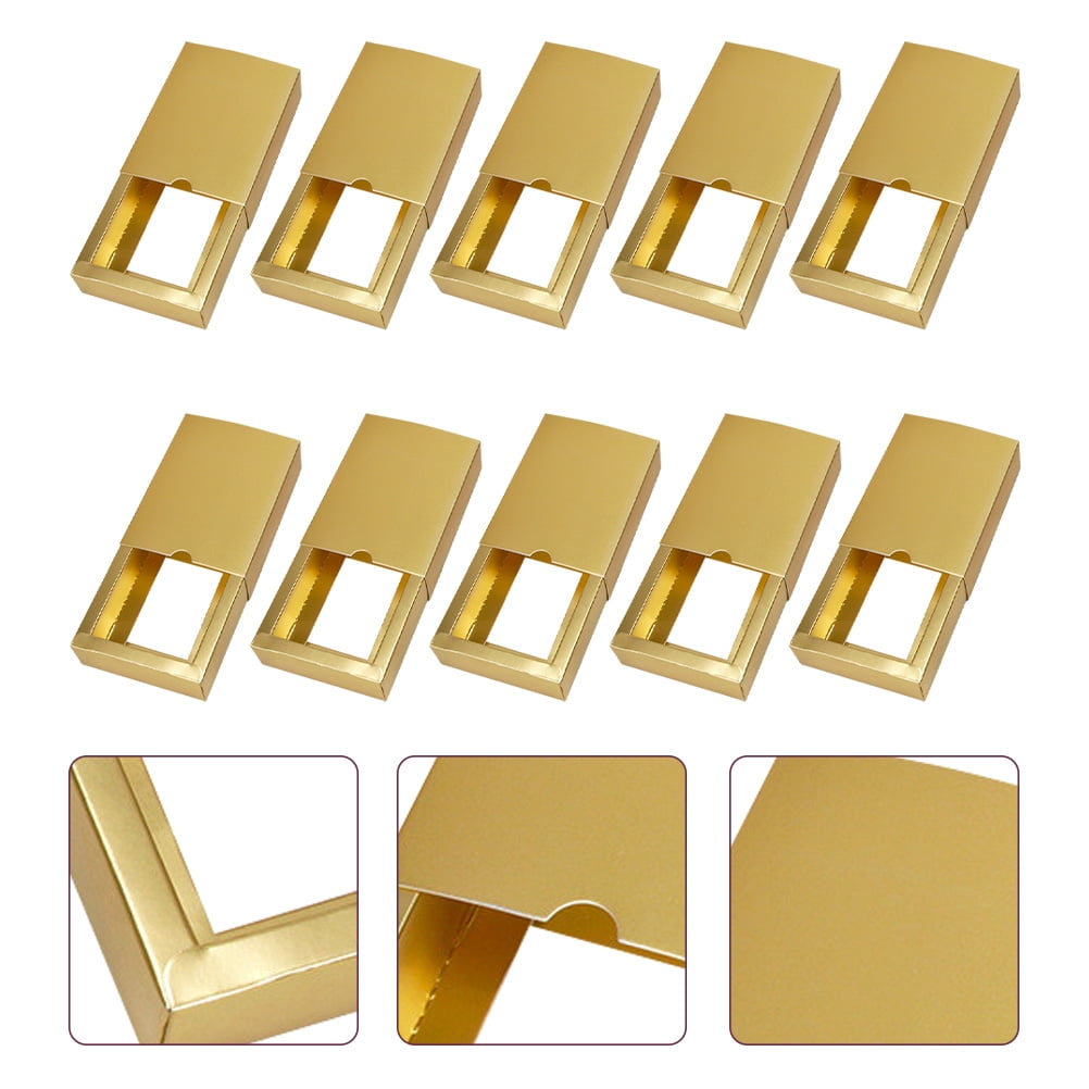 HEMOTON 10 Pcs Present Cases Gift Wrapping Box Compact Golden