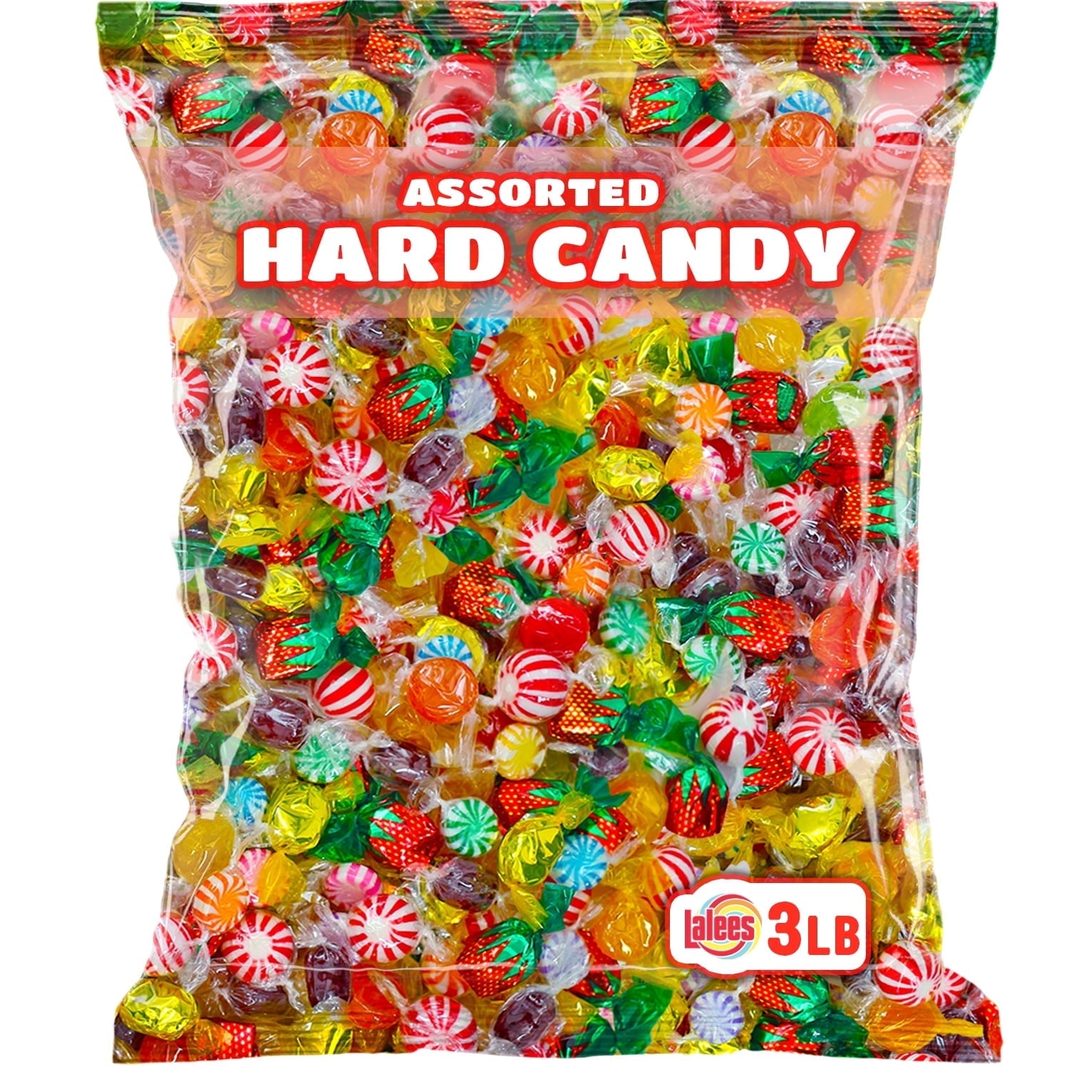 Hard Candy Mix - Assorted Candies - 4 Pounds - Bulk Sampler Candy - Lalees - Individually Wrapped Assortment