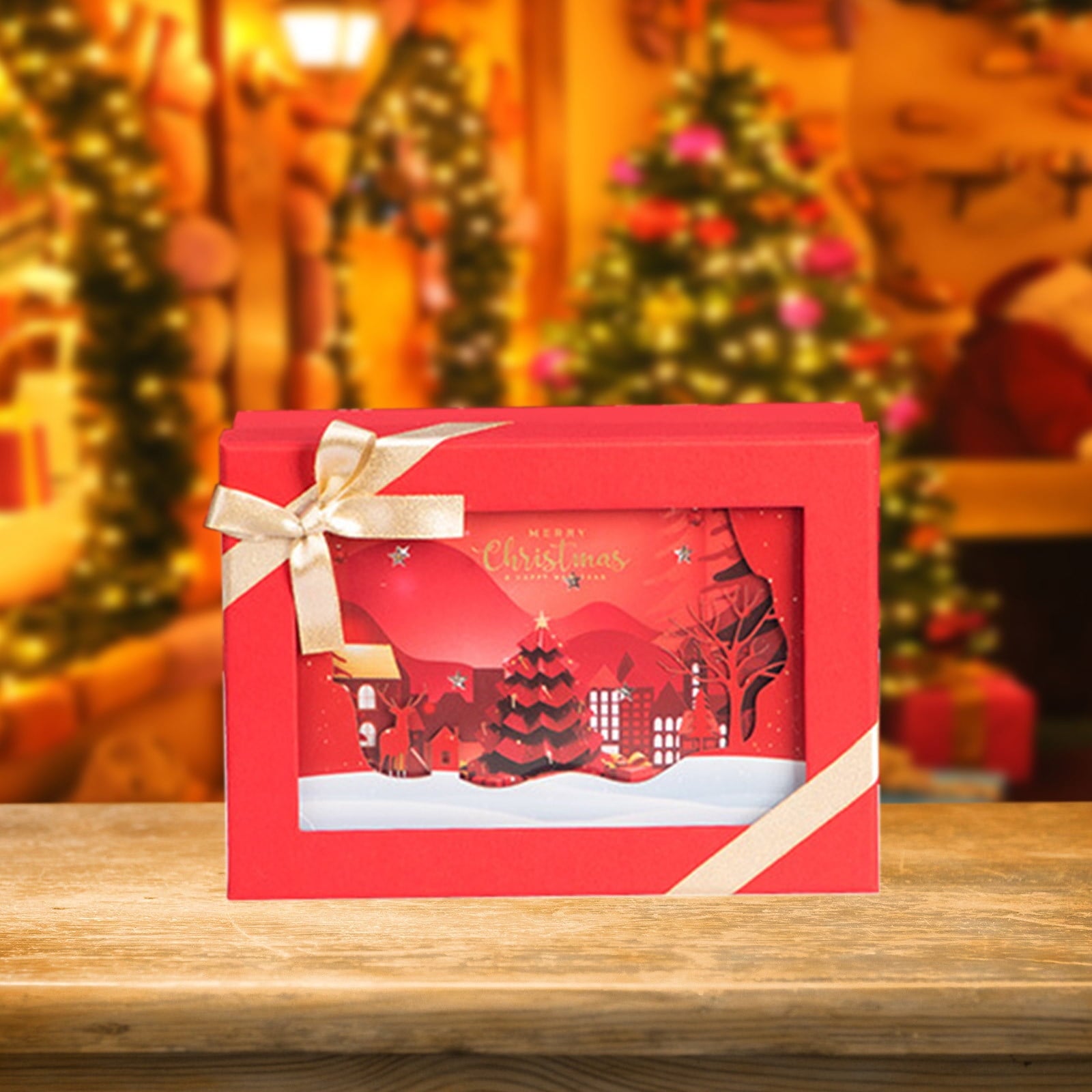 InsCrazy Christmas Deals New Christmas Girlfriend Gift Box With Lights Cute Christmas Eve Gift Box With Lights
