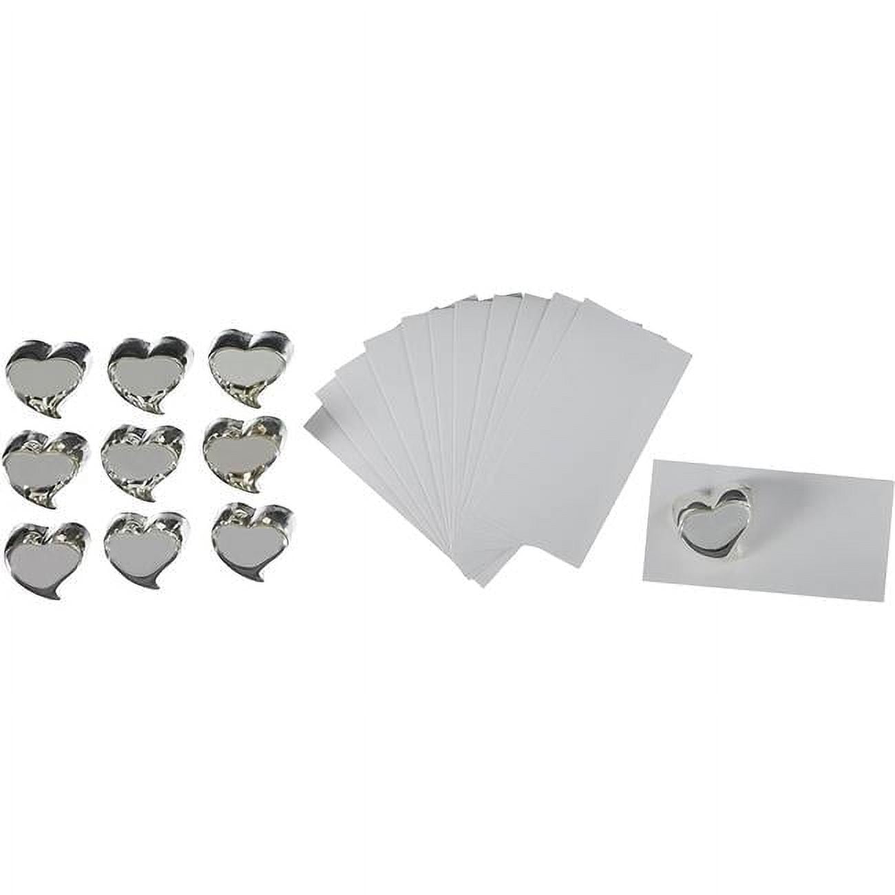 Ivy Lane Design Silver Heart Place Card Holder - Pack of 10