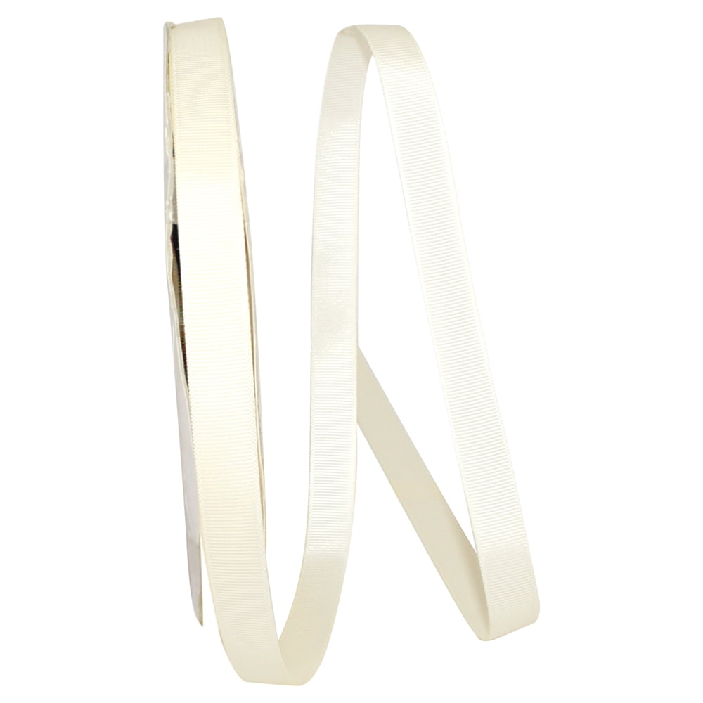 JAM All Occasion Antique White Polyester Grosgrain Ribbon, 3600" x 0.62"