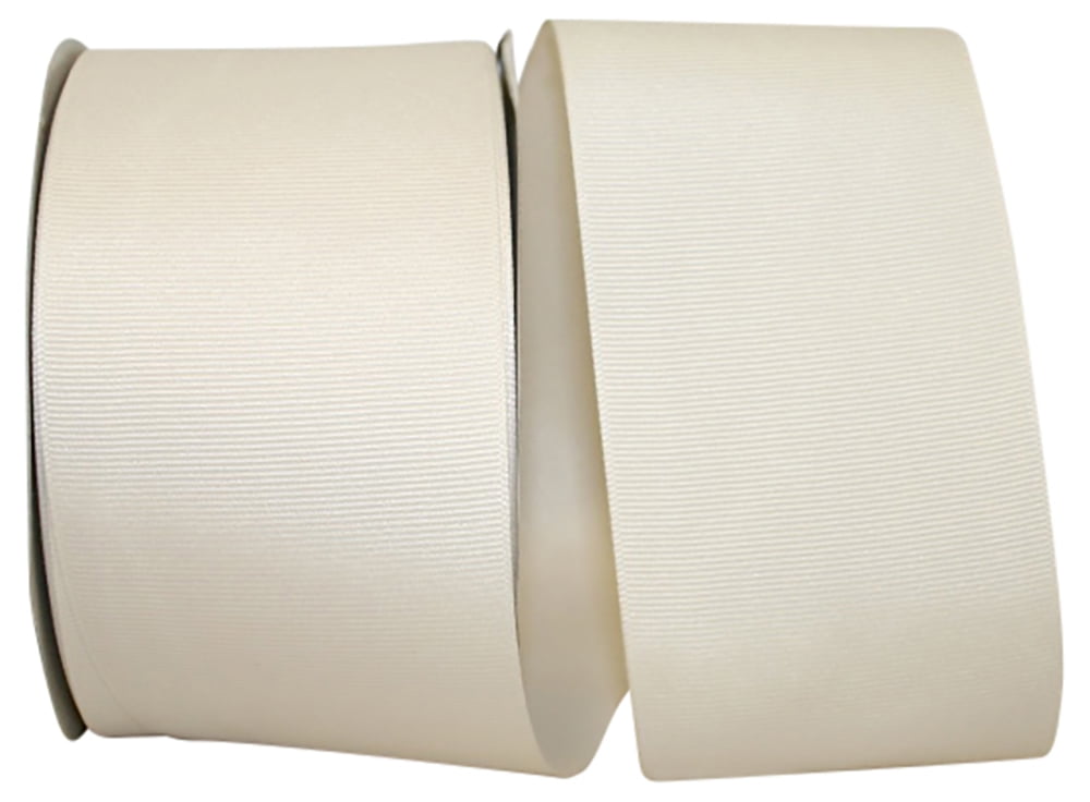 JAM All Occasion Grosgrain Antique White Polyester Ribbon, 1800" x 3"