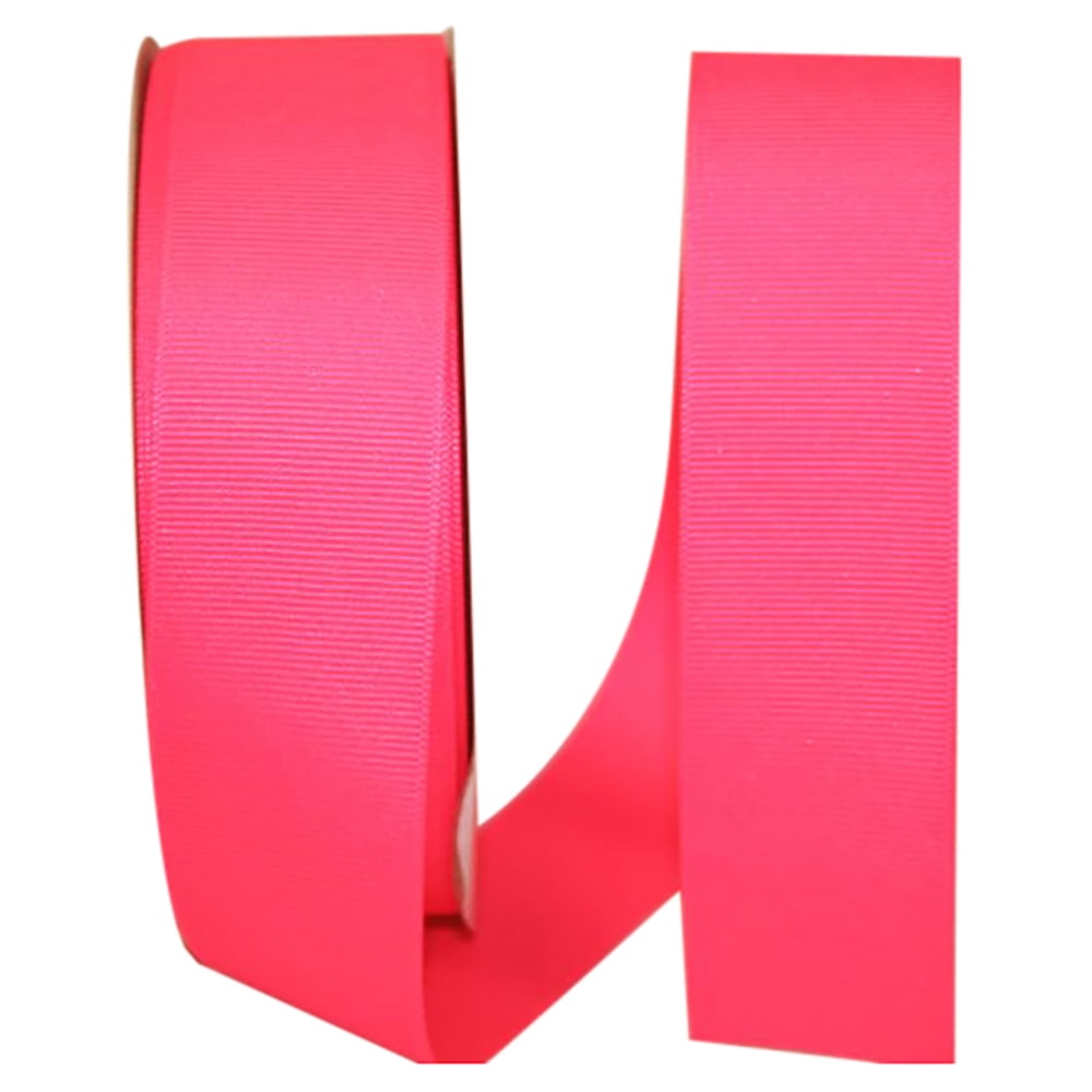JAM All Occasion Grosgrain Neon Pink Polyester Ribbon, 1800" x 1.5"
