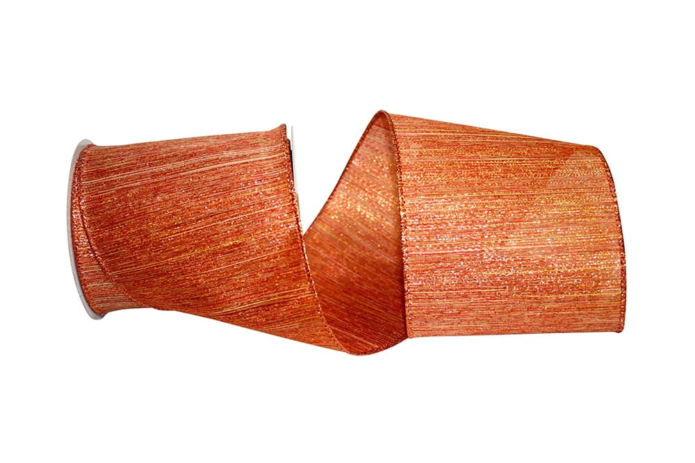 JAM Paper All Occasion Copper Polyester Metallic Christmas Wire Ribbon, 10yd x 4in, 1/Pack