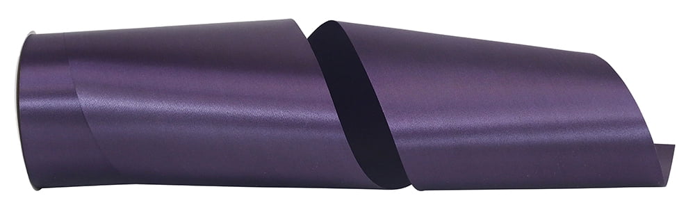 JAM Paper All Occasion Eggplant Purple Polyester Allure Single Face Satin Ribbon, 1800" x 6"