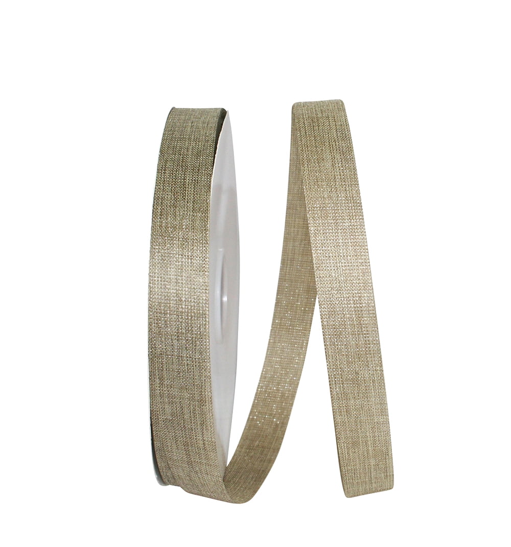 JAM Paper Christmas Gold Metallic Ribbon, 100yd x 0.37in, 1/Pack