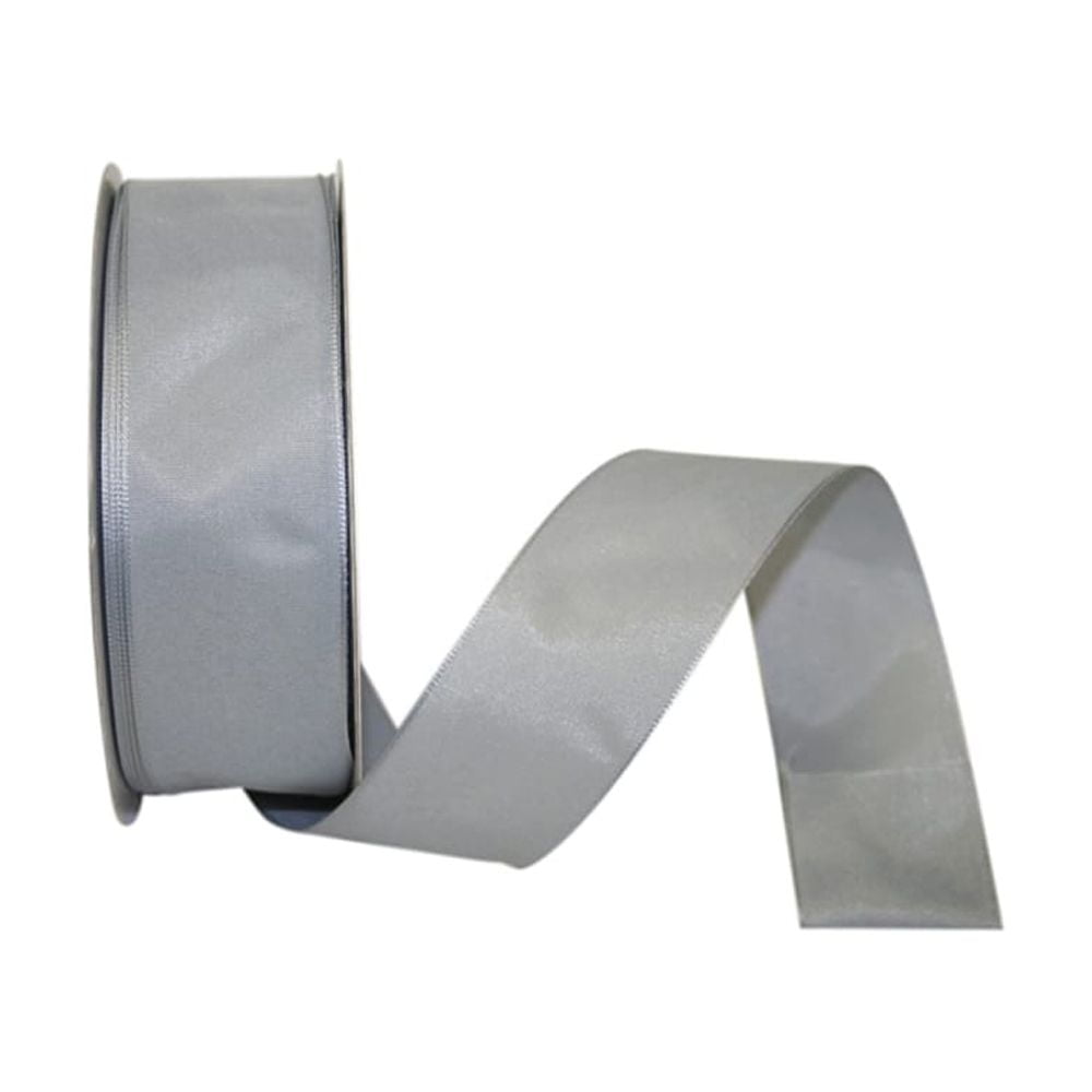 JAM Paper All Occasion Pewter Polyester Ribbon, with Linen Touch Mono 1800" x 1.5"