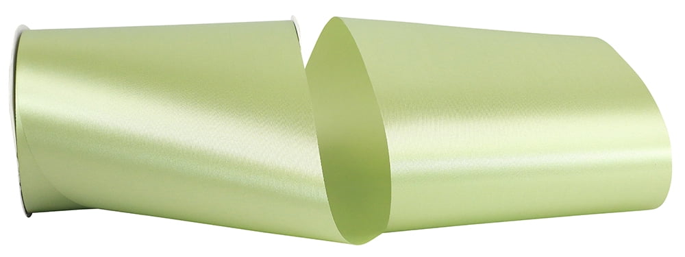 JAM Paper All Occasion Pistachio Green Polyester Allure Single Face Satin Ribbon, 1800" x 6"