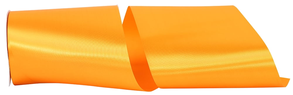 JAM Paper All Occasion Pumpkin Orange Polyester Allure Single Face Satin Ribbon, 1800" x 6"