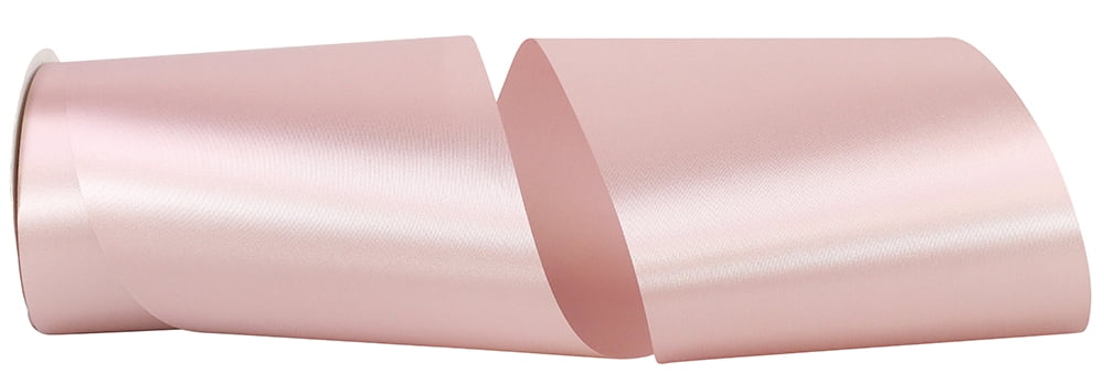 JAM Paper All Occasion Rose Quartz Pink Polyester Allure Single Face Satin Ribbon, 1800" x 6"
