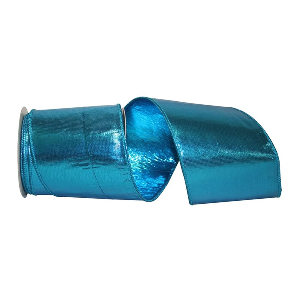JAM Paper All Occasion Turquoise Nylon Luxury Ribbon, 10yd x 4in, 1/Pack
