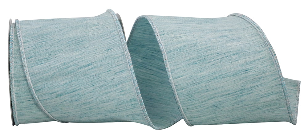 JAM Paper Christmas Aqua Blue Polyester Ribbon, 5yd x 4in, 1/Pack