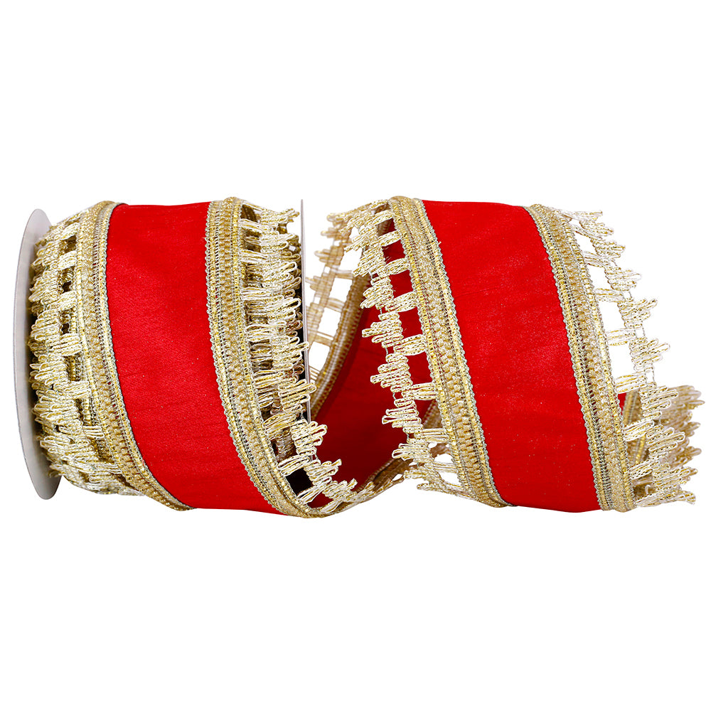 JAM Paper Christmas Multi-color Nylon Overlay Ribbon, 50yd x 2.5in, 1/Pack