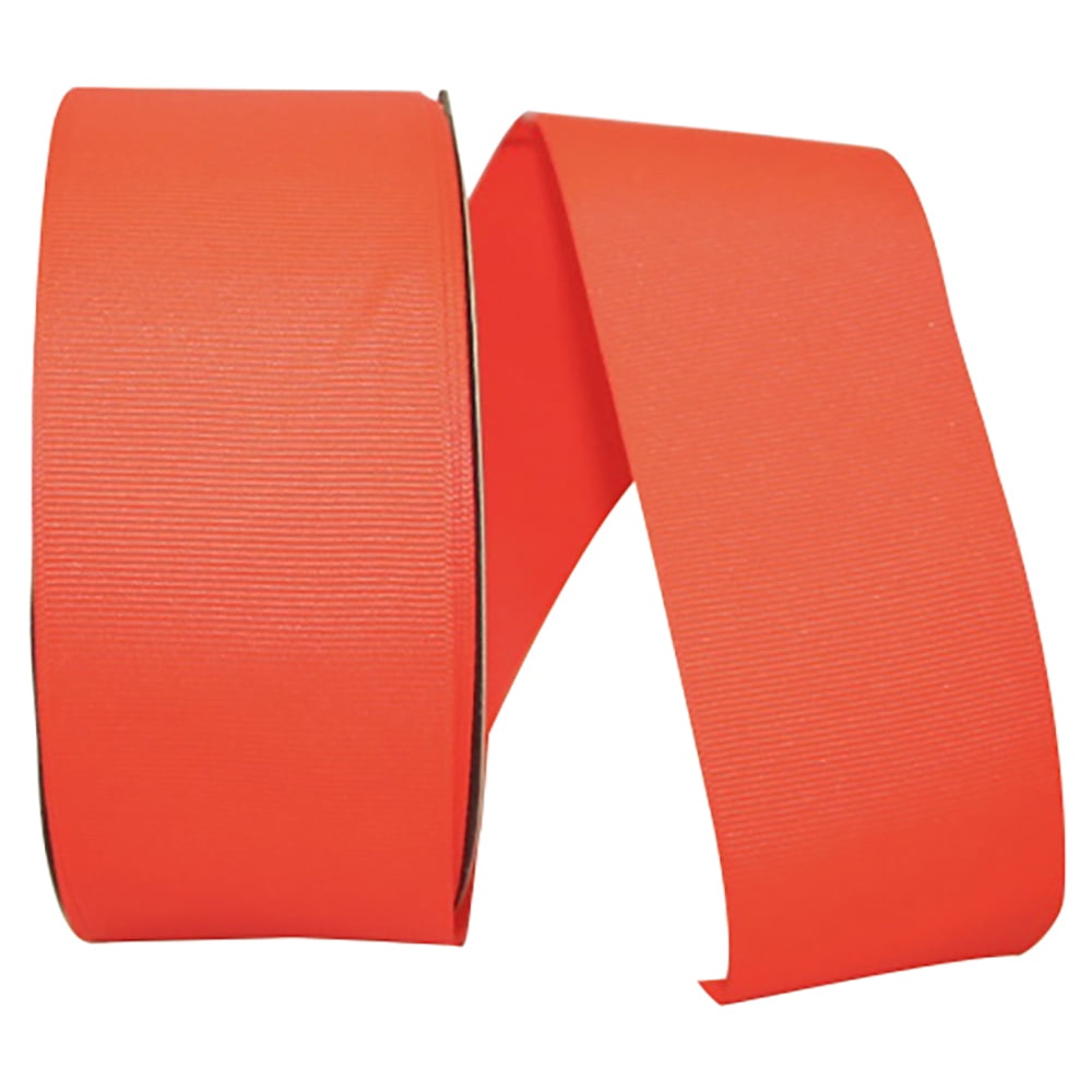 JAM Paper All Occasion Grosgrain Neon Orange Polyester Ribbon, 1800 x 2.25