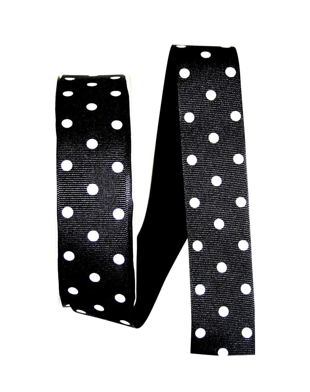 JAM Paper Grosgrain Polka Dot All Occasion Black Polyester Ribbon, 1800 x 1.5