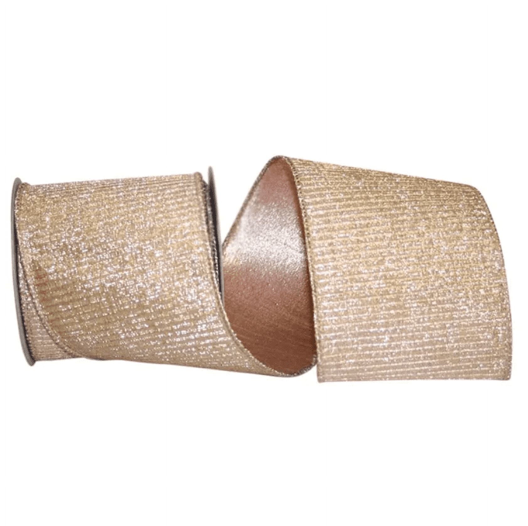 JAM Paper All Occasion Gold Nylon Luxury Ribbon, 10yd x 4in, 1/Pack