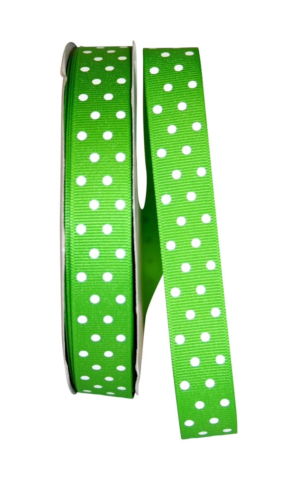 JAM Paper Grosgrain Polka Dot All Occasion Apple Green Polyester Ribbon, 1800" x 0.87"