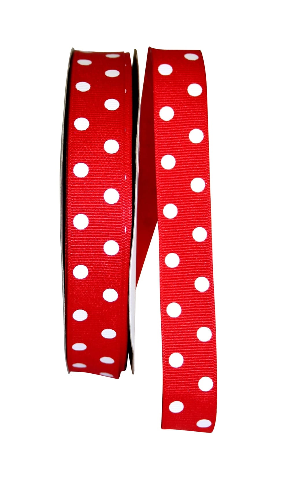 JAM Paper Grosgrain Polka Dot All Occasion Red Polyester Ribbon, 1800" x 0.87"