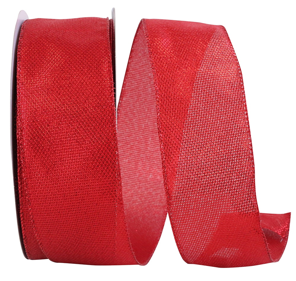 JAM Paper Christmas Multi-color Nylon Overlay Ribbon, 50yd x 2.5in, 1/Pack