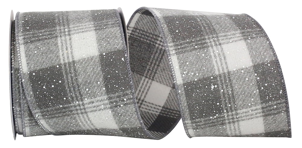 JAM Paper Christmas Overlay Ribbon, Royal Blue & Gold, 2.5 in x 10 yd, 1/Pack