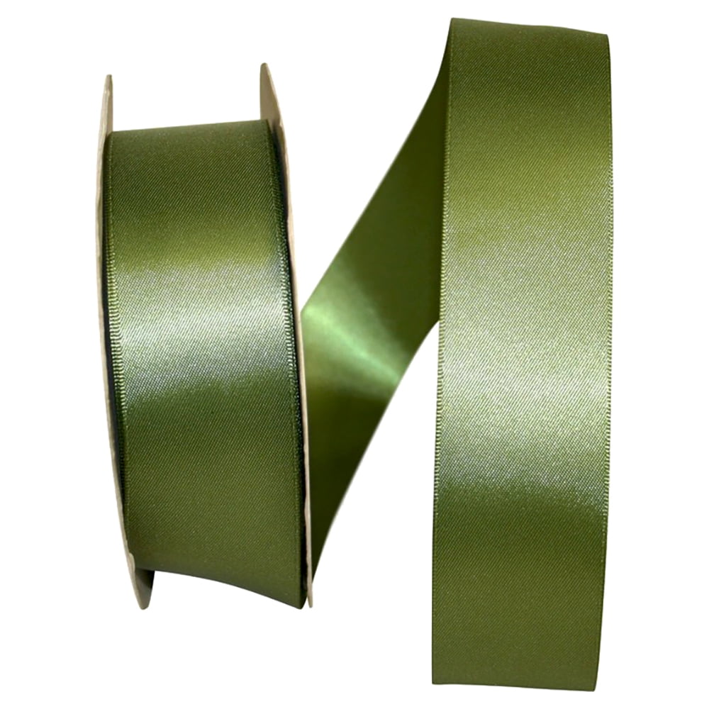 JAM Paper Satin Double Face Moss Polyester Ribbon, 1800" x 1.5"