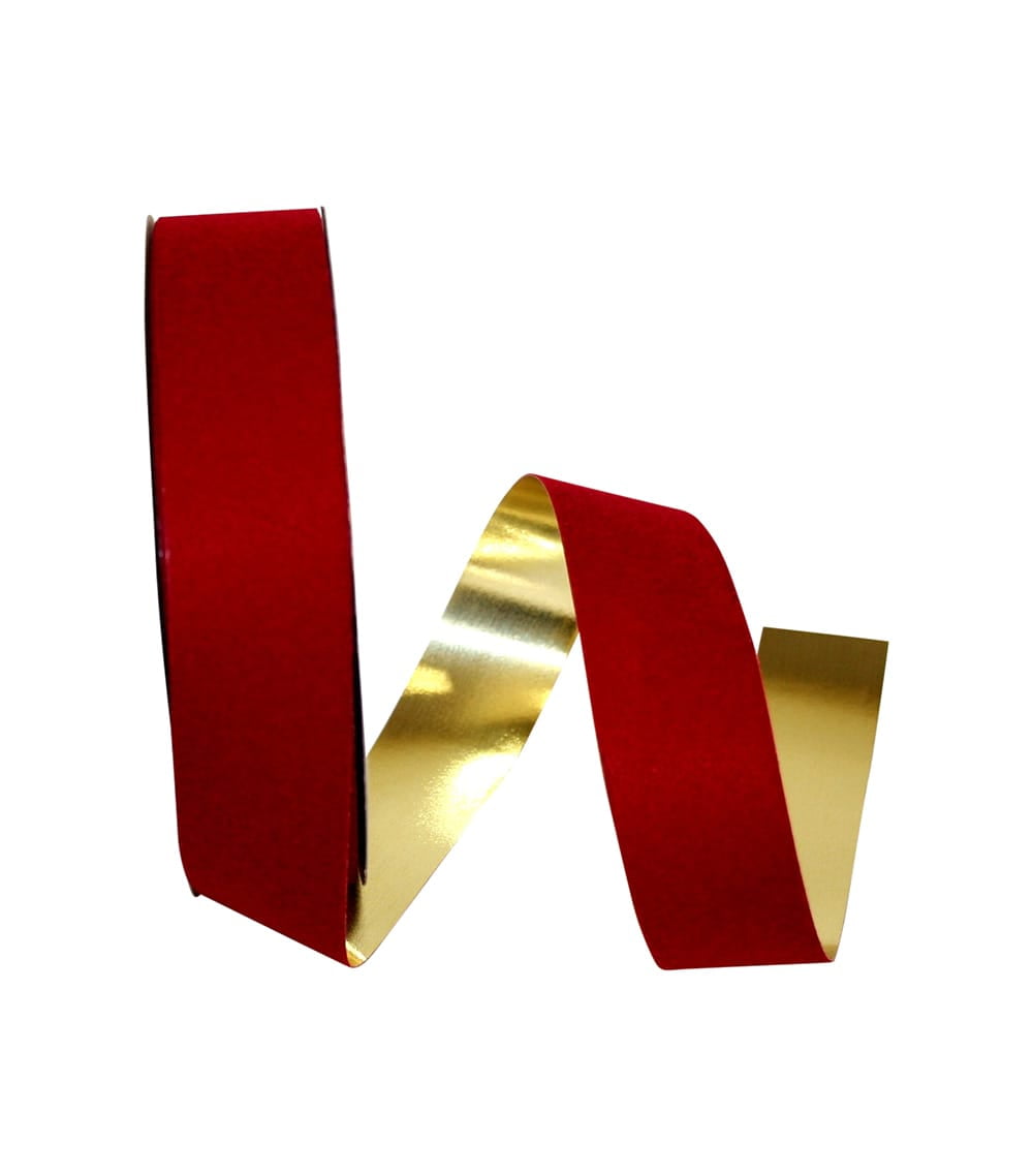 JAM Paper Velvet Christmas Medium Red Nylon Ribbon, 100yd x 1.37in, 1/Pack