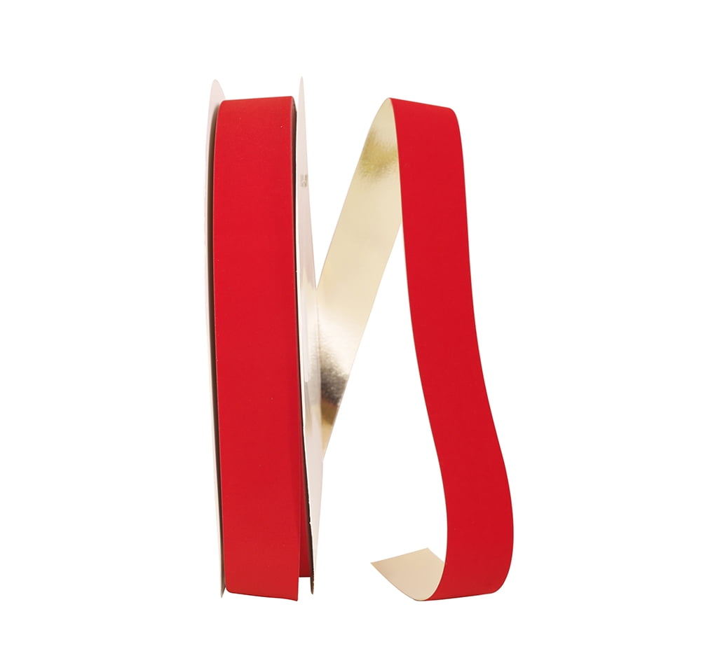 JAM Paper Velvet Christmas Medium Red Nylon Ribbon, 100yd x 1.37in, 1/Pack