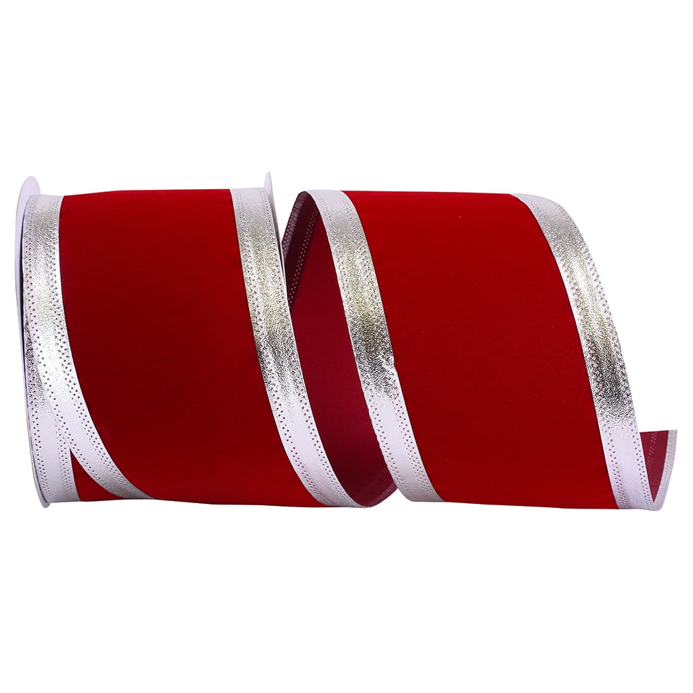 JAM Paper Velvet Christmas Multi-color Polyester Ribbon, 10yd x 2.5in, 1/Pack