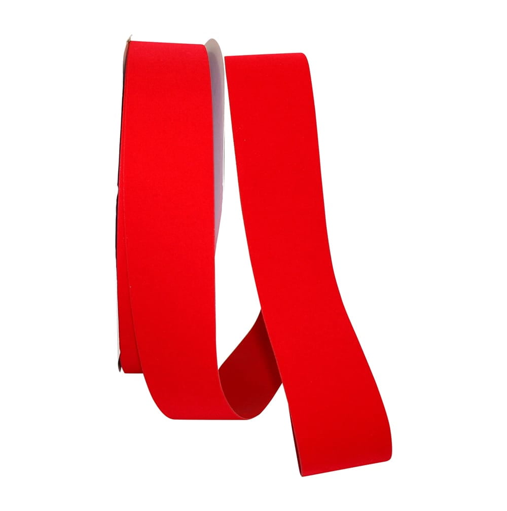 JAM Paper Velvet Christmas Scarlet Red Polyester Ribbon, 10yd x 2.5in, 1/Pack