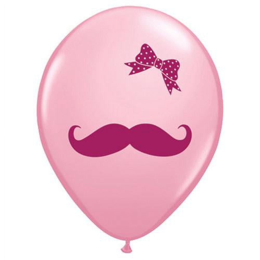 LOONBALLOON Baby-Shower Balloons, 11" MUSTACHE & RIBBON