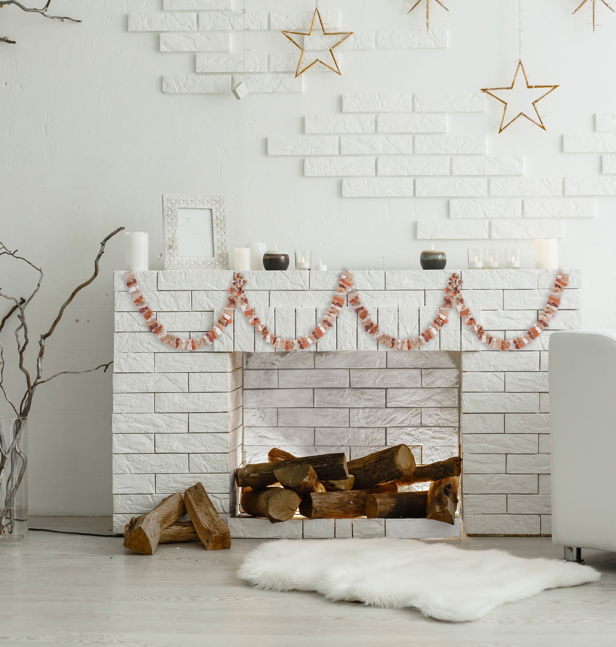 Love, Laugh, Craft Burlap Rag Tie Garland Project Kit, 2-10'L, Precut Ribbon, Multi-Color