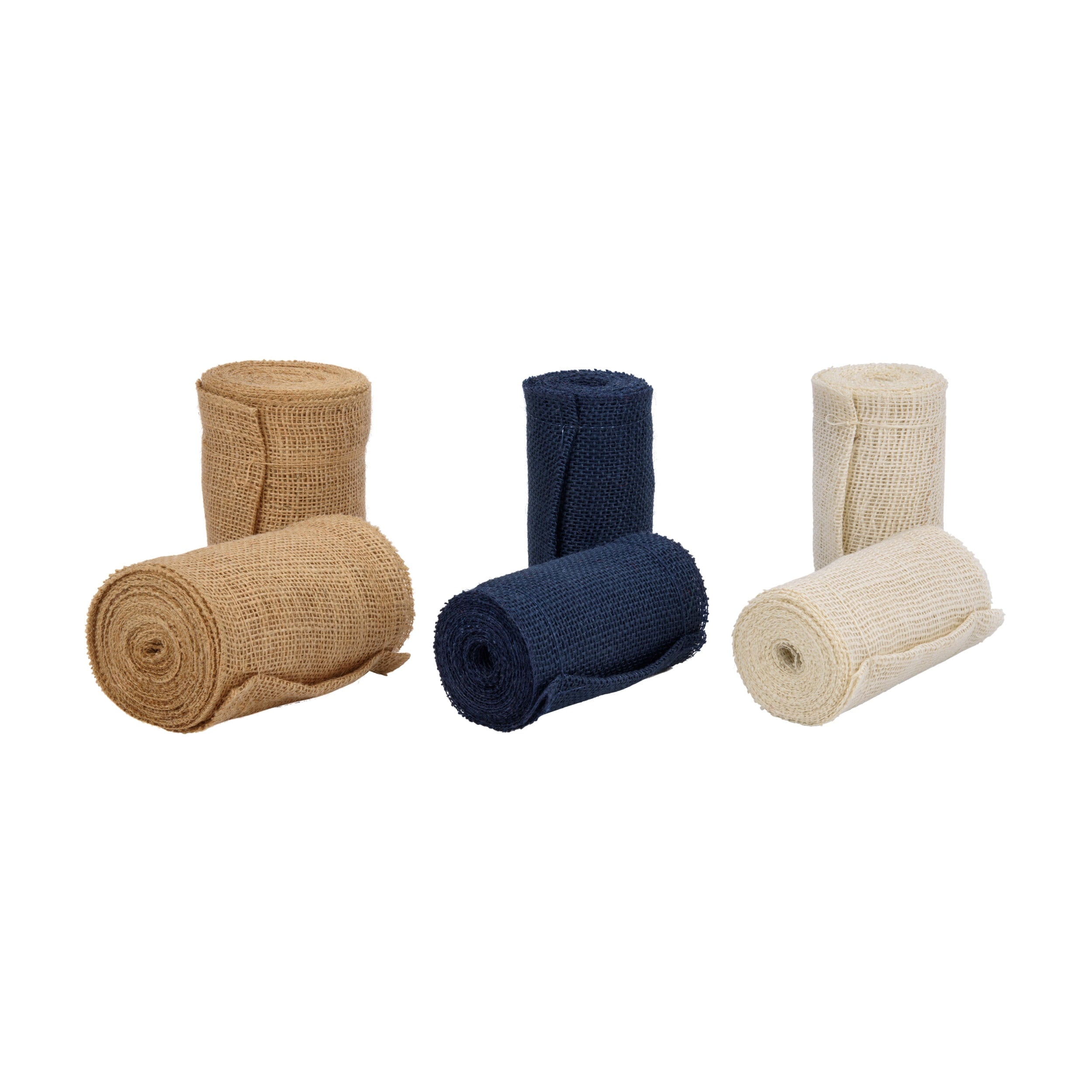 Love, Laugh, Craft Jute Burlap Hanukkah Ribbon Set, 6"W x 5-Yd, Precut, Multi-Color