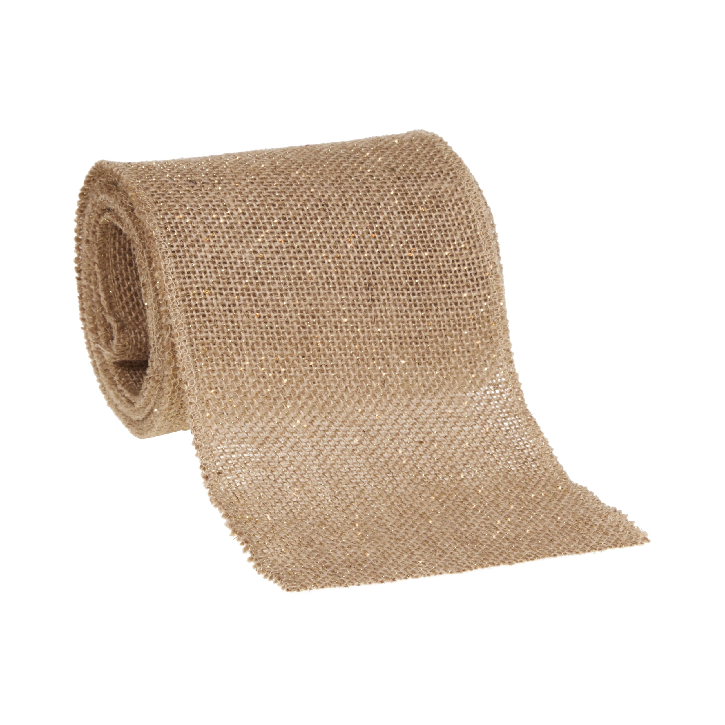 Love, Laugh, Craft Natural Jute Burlap Ribbon, 5"W x 3-Yd, 4-Pk, Precut, Beige/White