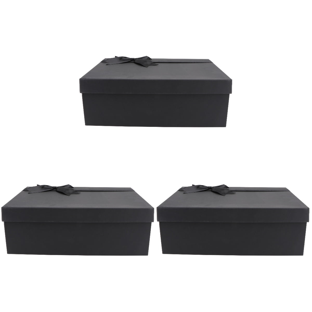 Masteelf 3 pcs Bow-tie Gift Box Present Storage Box Decorative Gift Container (Black)