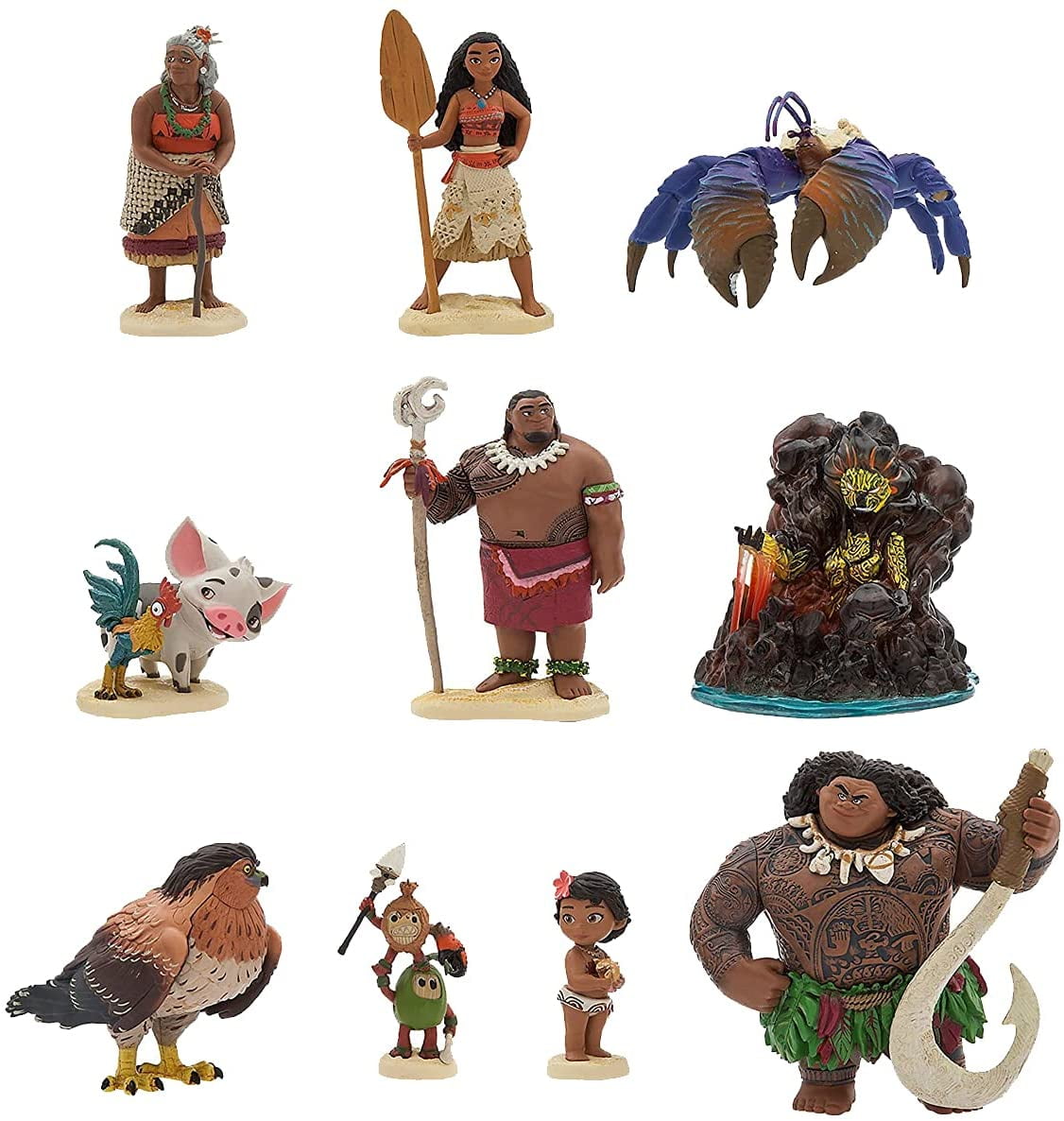 Moana Movie Action Figure Birthday Cake Topper, by Moana 10 Count