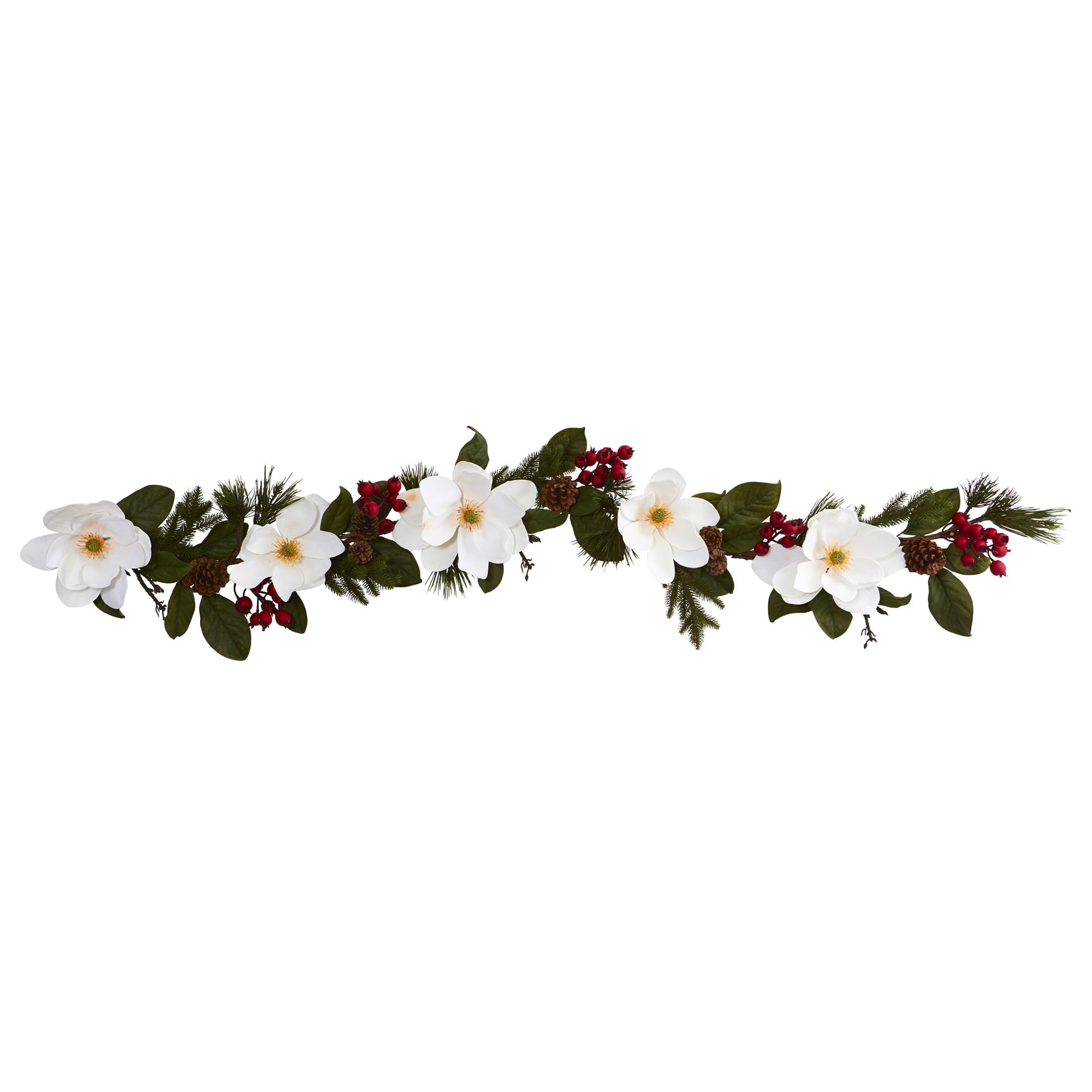 Nearly Natural Holiday Pine Garland, 6" (Assorted Colors)