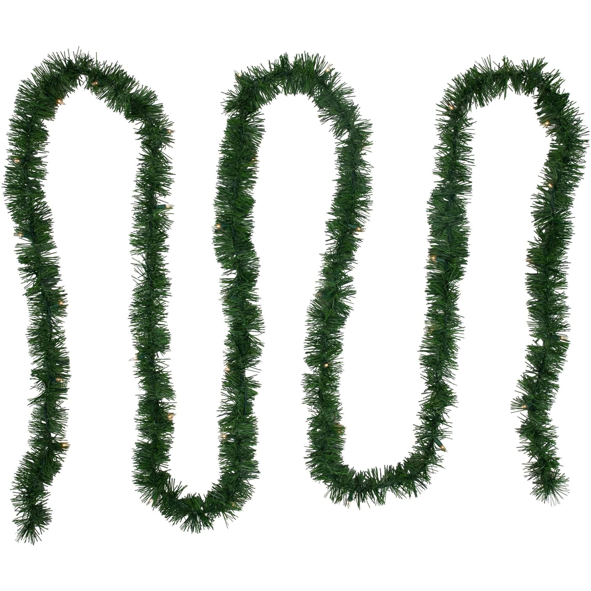 Northlight 18' Pre-Lit Pine Two-tone Artificial Christmas Garland - Clear Lights