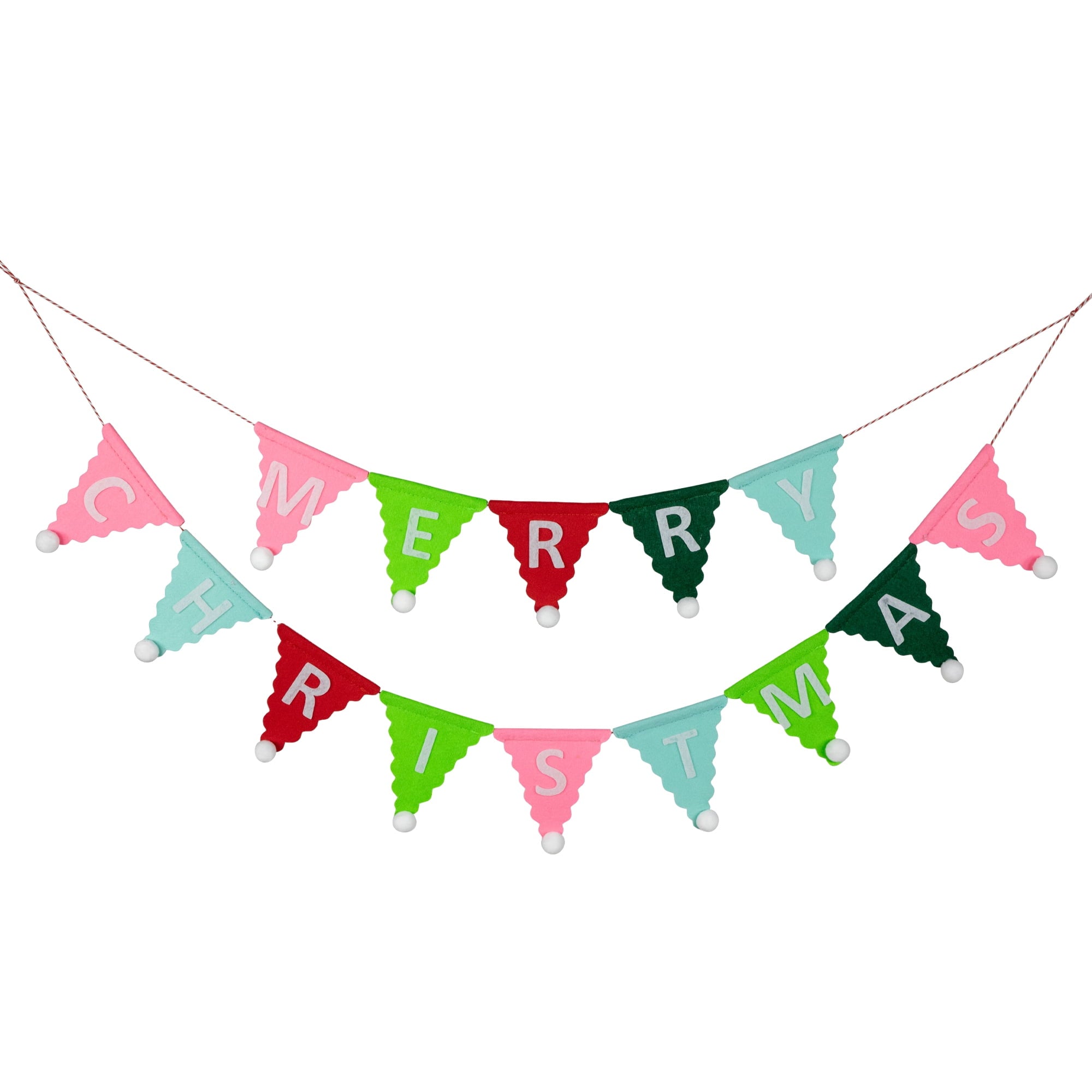 Northlight 45" Multi "Merry Christmas" Banner Garland - Unlit